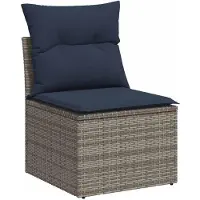 vidaXL Ensemble de 10 canapés de jardin avec coussins, gris, polyrattan