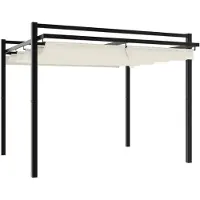 vidaXL Pavillon de jardin avec toit extensible Crème 3x3 m Aluminium