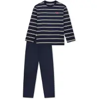 Schiesser Pyjama 'Nightwear' bleu nuit / blanc