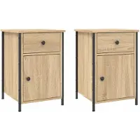 vidaXL Tables de chevet 2pcs chêne sonoma 40x42x60cm bois d'ingénierie