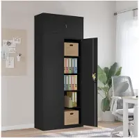 vidaXL Classeur noir 90x40x220 cm acier