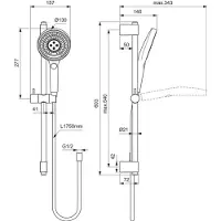 Ideal standard brusersaet IdealRain Solos krom (3 Types de jets, 9 l/min)