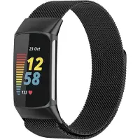 IMoshion Bracelet magnétique milanais pour Fitbit Charge 5 - Taille M - Noir