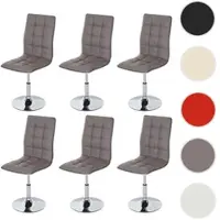 Mendler 6x chaise de salle à manger HWC-C41, fauteuil, similicuir taupe