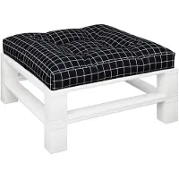 vidaXL Coussin De Palette Motif À Carreaux Noir 70x70x12 Cm Tissu