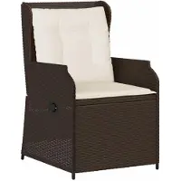 vidaXL Fauteuil de jardin avec coussin 2 pcs. Réglable Marron Poly Rattan