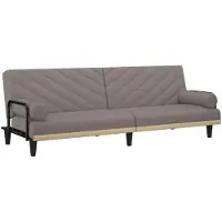 vidaXL Canapé-lit avec accoudoirs taupe tissu