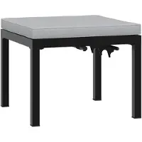 vidaXL Tabouret de jardin avec coussin noir acier enduit de poudre