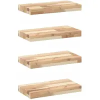 vidaXL Étagères flottantes 4 pcs 60x20x4 cm acacia massif non traité