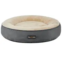 Songmics Lit pour chien, lit pour chat, Donut, Ø 60 cm, gris clair PGW060G02
