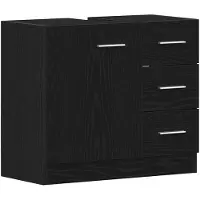 vidaXL Armoire sous lavabo noir aspect chêne 63x30x54 cm