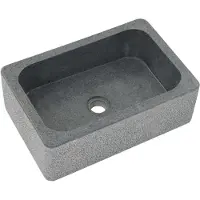 vidaXL Lavabo 45x30x15 cm pierre de rivière noir