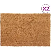 vidaXL Tapis de porte 2 pcs naturel 40x60 cm fibre de coco touffeté