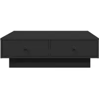 vidaXL Table basse noire 90x90x28 cm Bois composite
