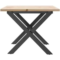 vidaXL Table basse piètement en X 80x50x40cm pin massif et acier