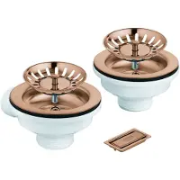 GROHE Garniture de vidage , sans excentrique, pour éviers de cuisine avec 1 bassin, avec élément de recouvrement, 40997DL0