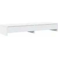 vidaXL Support pour écran avec tiroirs Blanc 100 x 27 x 15 cm Panneau de particules