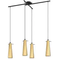 Eglo Suspension Pinto Gold 4-flg. noir, transparent, doré 97653