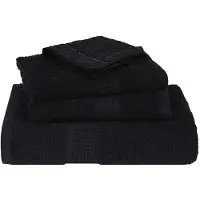 vidaXL Serviettes de bain 2 pcs noir 100x150 cm 360 g/m² 100% coton