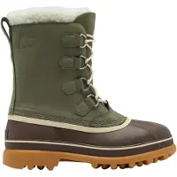 Sorel - Après-skis chauds et imperméables - Caribou WP Stone Green Tobacco pour Homme en Cuir - Taille 44,5 - Kaki