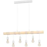 Eglo Suspension TOWNSHEND - L 100 x l 10 x H 110 cm - blanc - 6 x 60 W (ampoules non comprises) - IP20