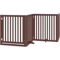 vidaXL Porte pour chien 12 pièces avec porte Pliable Marron 960 cm Bois de peuplier