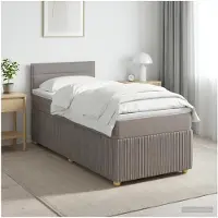 vidaXL Lit Boxspring avec matelas Taupe 100 x 200 cm Tissu