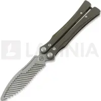 Maxace Couteau papillon d'entraînement Loran II Comb, Dark Brown Titanium