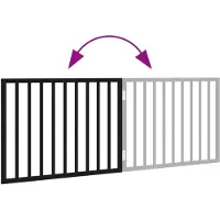 vidaXL Grille pour chien Pliable 2 panneaux Noir 160 cm Bois de peuplier