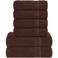 vidaXL Ensemble de serviettes 6 pcs marron 360 g/m² 100% coton