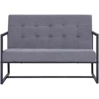 vidaXL Canapé-lit à 2 places avec accoudoirs gris clair acier et tissu