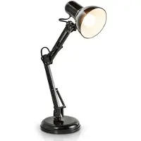 B.K.Licht lampe de bureau/table LED rétro, LED halogène éclairage de chevet métal avec articulation, lampe de lecture, E14, sans illuminant, Noir