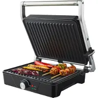 Tomado Grill de table Inventum à température réglable - grande plaque de cuisson en acier inoxydable