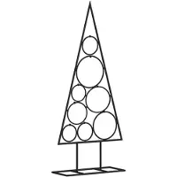 vidaXL Arbre de Noël en métal pour décoration noir 150 cm