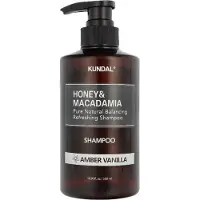 Kundal Honey&Macadamia Shampooing - Shampooing naturel pour cheveux secs et abîmés au parfum de VANILLE D'AMBRE - 500 ml