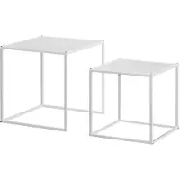 HOMCOM Lot de 2 tables basses , tables d'appoint carrées, tables basses avec piètement en acier