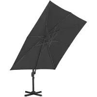 vidaXL Parasol avec pied de parasol portable Anthracite