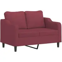 vidaXL Ensemble de canapés 2 pièces avec coussins vin rouge Tissu