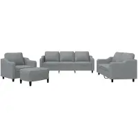 vidaXL Ensemble de canapés 4 pièces avec coussins Tissu gris clair
