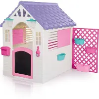 DOLU Tuin Speelhuis 140x127x107.5 cm + Geluid Roze/Paars