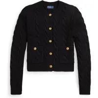Ralph Lauren pour femme. 211978312001 Cardigan en laine noir (XS), Casuel