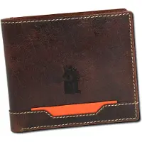 DrachenLeder Portefeuille en cuir pour homme, marque , couleur marron et orange, dimensions 9,5 x 11 x 2,5 cm, modèle OPO003N5