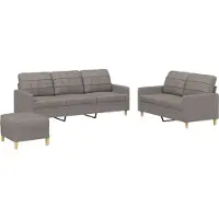vidaXL Ensemble de canapés 3 pièces avec coussins Tissu Taupe
