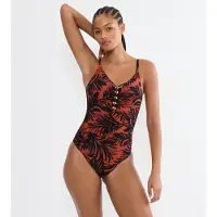 Triumph Maillot de bain ' Red Label Summer Palm ' orange foncé / noir
