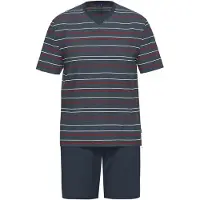 Ammann Pyjama court ' Barcelona ' bleu nuit / rouge / blanc