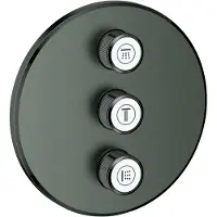 GROHE Vanne encastrée GROHTHERM SMARTCONTROL ronde, triple hard graphite brossé