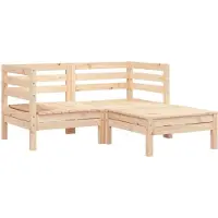 vidaXL Canapé de jardin 2 places avec tabouret pin massif