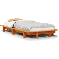 vidaXL Lit en bois massif sans matelas pin brun cireux 90x190 cm