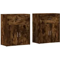 vidaXL Sideboards 2 pcs. Chêne fumé 60x31x70 cm Bois composite