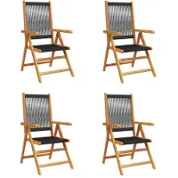 vidaXL 3214529, Terrasse, Assise rembourrée, Acacia, Polypropylène (PP), Noir, 110 kg, 570 mm